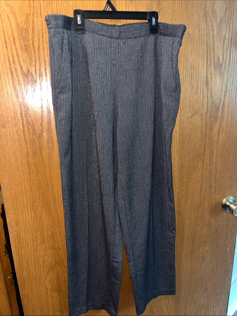 George Wide Leg Knit Pants in Charcoal Gray